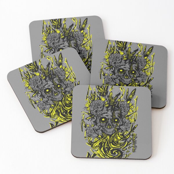 Item preview, Yellow skull with roses designed and sold by UrielCalavera.