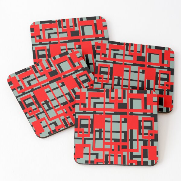Item preview, Geometric Shapes Pattern Red Black Cut Out designed and sold by taiche.