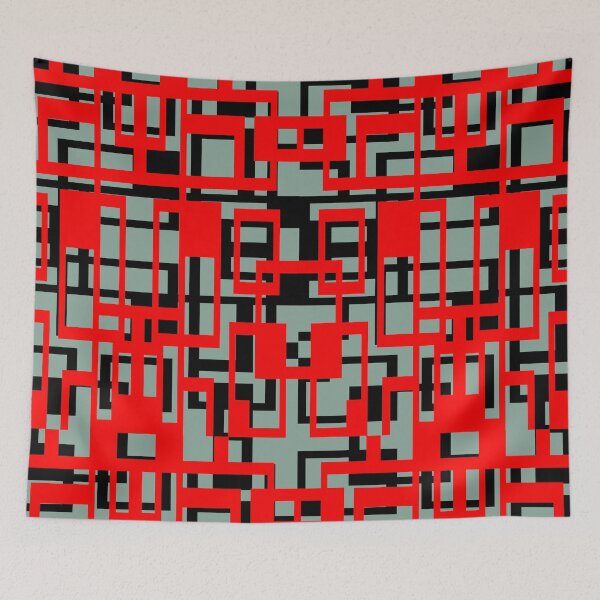 Item preview, Geometric Shapes Pattern Red Black Cut Out designed and sold by taiche.
