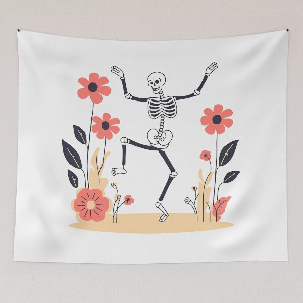 Item preview, Skeleton Dancing, Skeleton and Flowers designed and sold by DotisDreams.