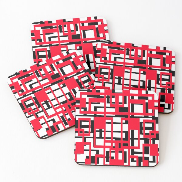 Item preview, Geometric Shapes Pattern Red Black White Background designed and sold by taiche.