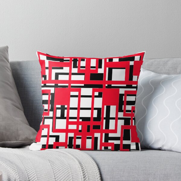 Item preview, Geometric Shapes Pattern Red Black White Background designed and sold by taiche.