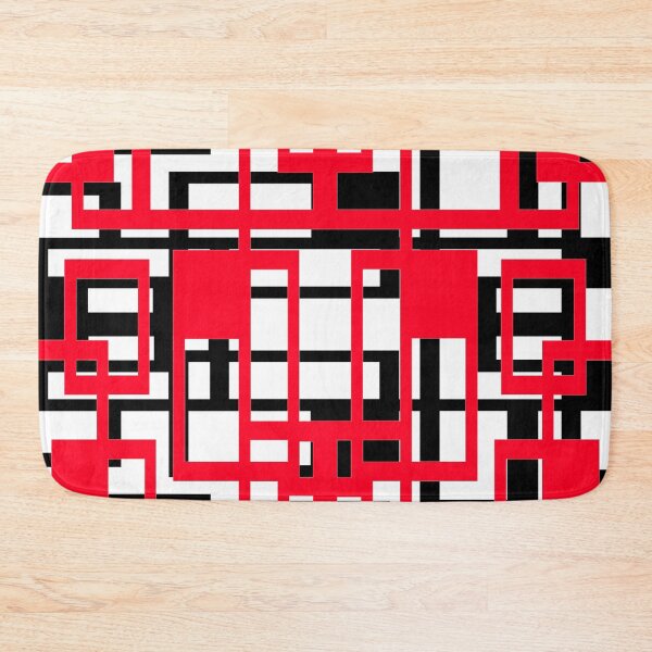 Item preview, Geometric Shapes Pattern Red Black White Background designed and sold by taiche.