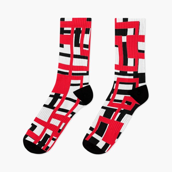 Item preview, Geometric Shapes Pattern Red Black White Background designed and sold by taiche.