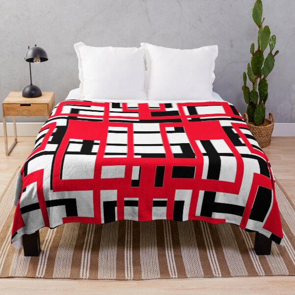 Item preview, Geometric Shapes Pattern Red Black White Background designed and sold by taiche.