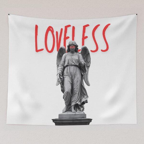 Item preview, 'LOVELESS' a grayscale marble statue of a solemn angel designed and sold by OneLastWish.