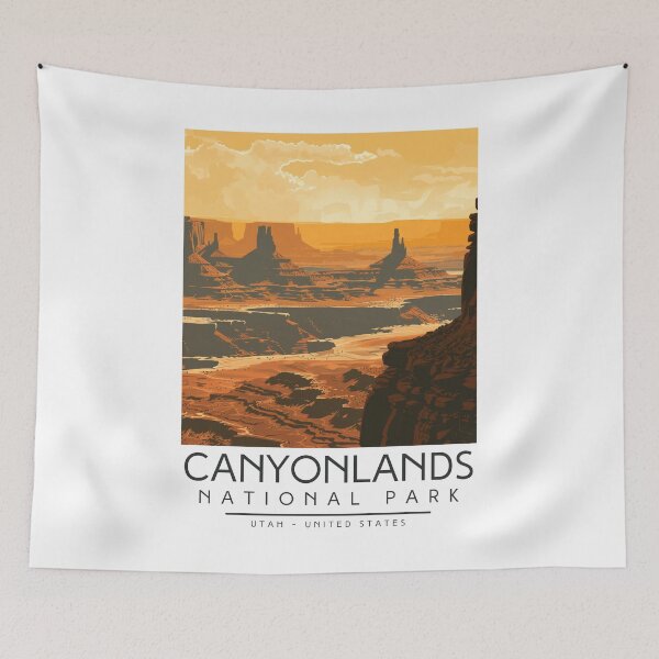Item preview, A Vintage Illustration of Canyonlands National Park - Utah - US designed and sold by GoodOldVintage.