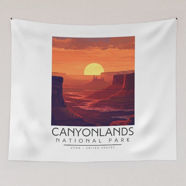 Item preview, A Vintage Illustration of Canyonlands National Park - Utah - US designed and sold by GoodOldVintage.
