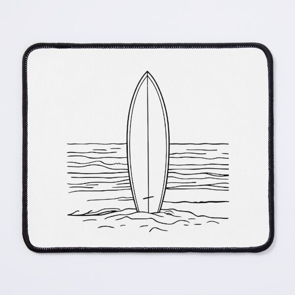 Item preview, Minimalist Surfboard Art Simple Illustration designed and sold by BestChooseArt.