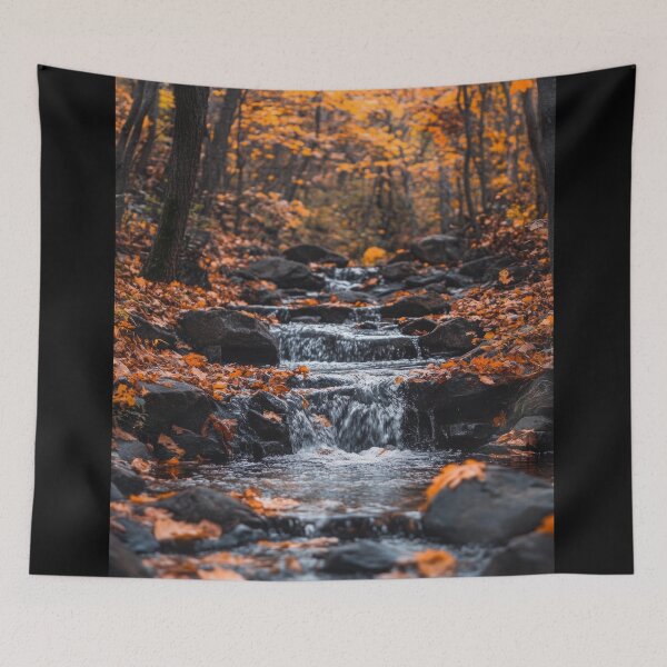 Item preview, A quiet stream meanders through a vibrant autumn forest filled with colorful leaves and calm waters on a peaceful afternoon. designed and sold by Jerhus.