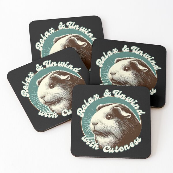 Aperçu de l'œuvre Détendez-vous et décompressez avec le cochon d'Inde rétro mignon - Design vintage Cavy Lover créée et vendue par mARTaCreation.