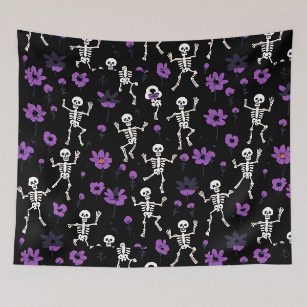 Item preview, Skeletons Dancing, Skeletons and Flowers designed and sold by DotisDreams.