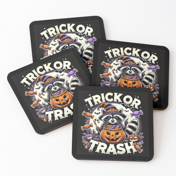 Item preview, Trick or Trash Mischievous Raccoon Halloween designed and sold by Flowrena.