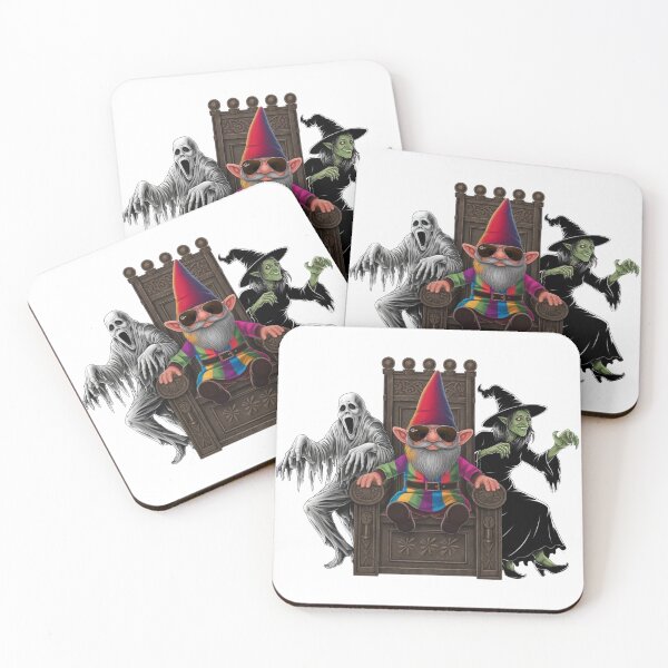 Item preview, Gnomes on a Throne with Pumpkins | Halloween Vector Design designed and sold by Colorful-Garden.
