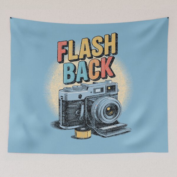 Item preview, Retro "FLASH BACK" Analog Camera – Distressed Retro Photography Design designed and sold by paulo silveira.