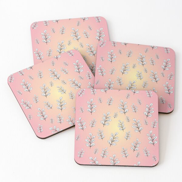 Item preview, Falling leaves, delicate autumn climate. Subtle, pastel gradient,  pink, yellow, white, black. designed and sold by My-fake-places.