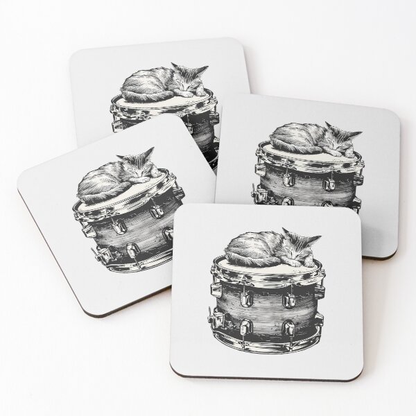 Item preview, Cat Drum Kitty Sleeping On Snare Drum designed and sold by wowwowmeow.