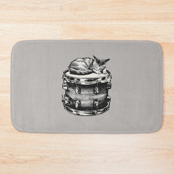 Item preview, Cat Drum Kitty Sleeping On Snare Drum designed and sold by wowwowmeow.