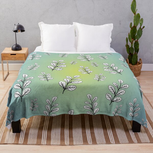 Item preview, Falling leaves, delicate autumn climate. Subtle, pastel gradient, blue, green, white, black. designed and sold by My-fake-places.