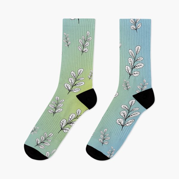 Item preview, Falling leaves, delicate autumn climate. Subtle, pastel gradient, blue, green, white, black. designed and sold by My-fake-places.