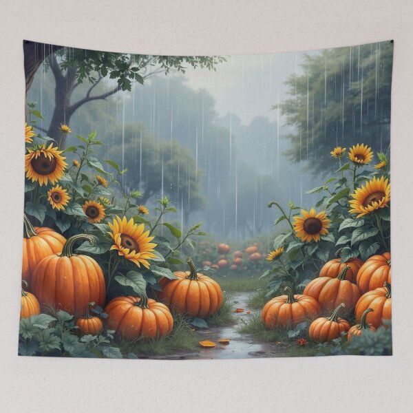 Item preview, Pumpkins in the Rain designed and sold by M-Y-A-R-T-.