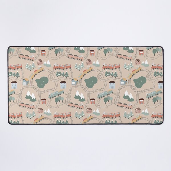 Item preview, Cute Colorful Trains on Tracks Kids Pattern designed and sold by idovedesign.