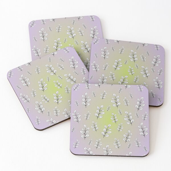 Item preview, Falling leaves, delicate autumn climate. Subtle, pastel gradient, lilac,green, white, black. designed and sold by My-fake-places.