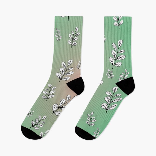 Item preview, Falling leaves, delicate autumn climate. Subtle, pastel gradient, salmon pink, green, white, black. designed and sold by My-fake-places.