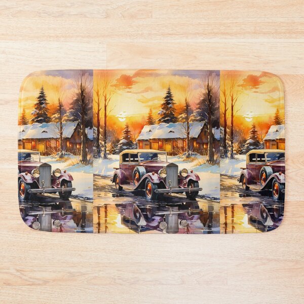Item preview, Classic Car In Winter Wonderland designed and sold by RevUpDesign.