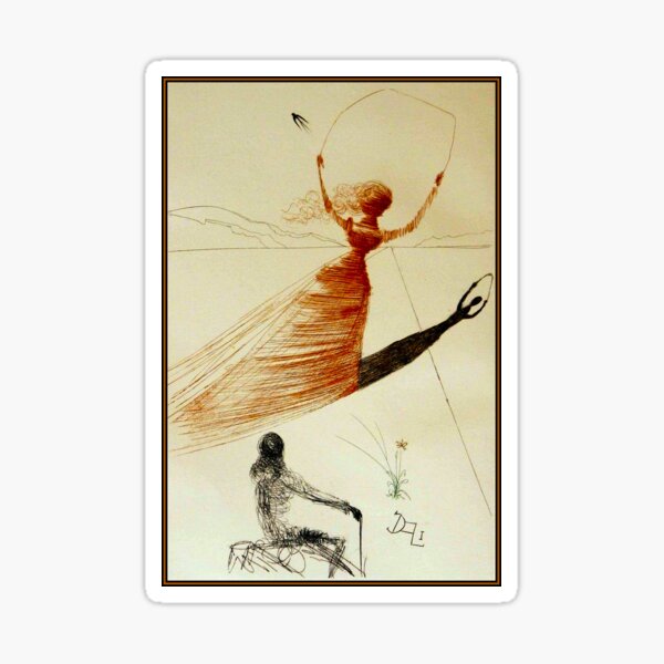 ALICE IN WONDERLAND : Vintage Abstract Sketch Print Sticker