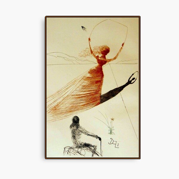 ALICE IN WONDERLAND : Vintage Abstract Sketch Print Canvas Print