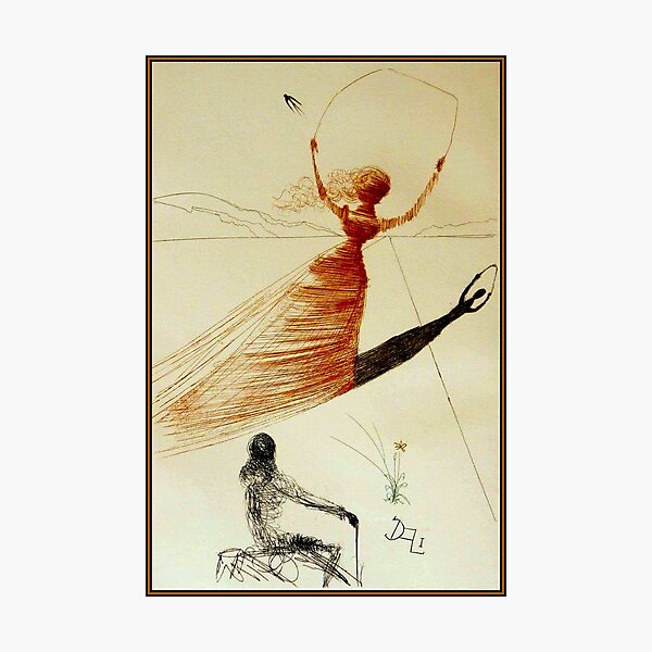 ALICE IN WONDERLAND : Vintage DALI Abstract Sketch Print Photographic Print