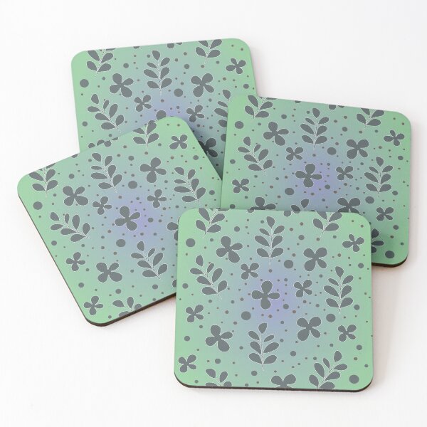 Item preview, Falling leaves, delicate autumn climate. Subtle, pastel gradient, green, pastel navy blue, white, black. designed and sold by My-fake-places.
