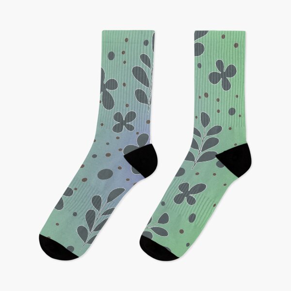 Item preview, Falling leaves, delicate autumn climate. Subtle, pastel gradient, green, pastel navy blue, white, black. designed and sold by My-fake-places.