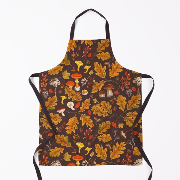 Item preview, Forest mushrooms and autumn flora on brown designed and sold by Katerina Mitkova Kirilova.