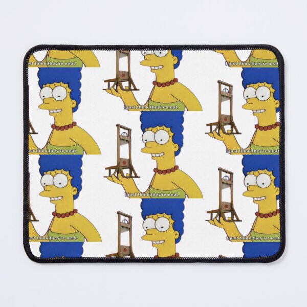 Item preview, Marge Simpson holding a small guillotine “I think they’re neat” designed and sold by loveleia.