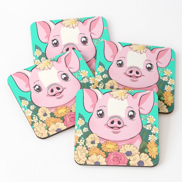 Item preview, Blossoming Piglet: Cute Floral Delight designed and sold by Vestina88.