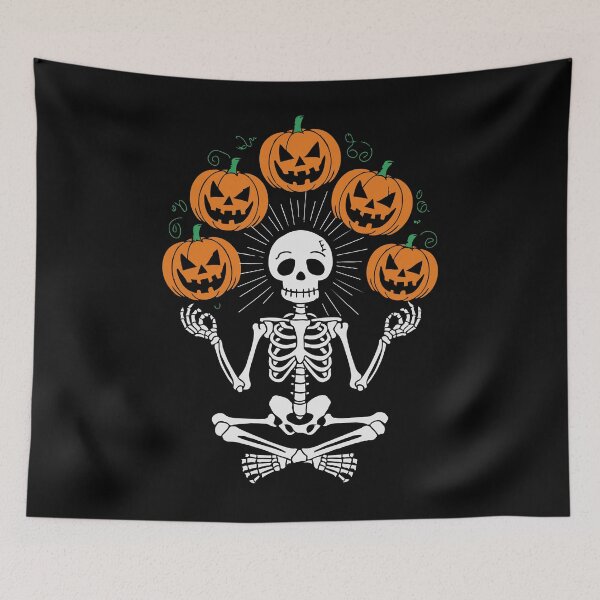 Item preview, Meditating Skeleton Juggling Pumpkins designed and sold by Easy-Logo.