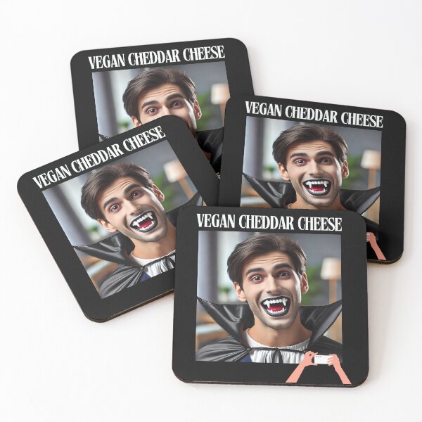 Item preview, Vegan cheddar cheese: Dracula in trouble for halloween designed and sold by artivibestudio.