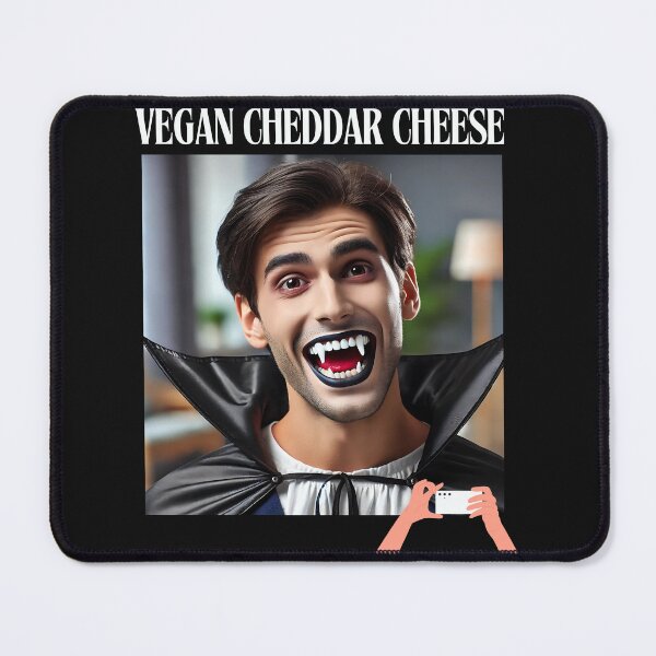 Item preview, Vegan cheddar cheese: Dracula in trouble for halloween designed and sold by artivibestudio.
