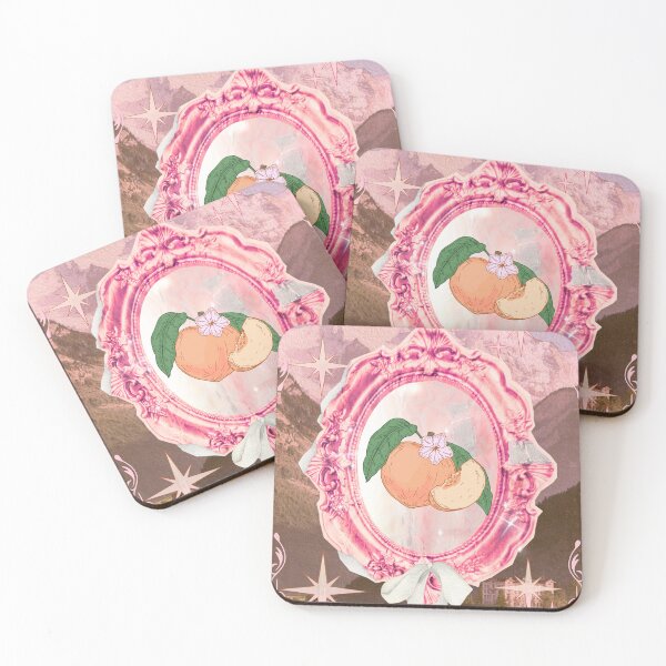 Item preview, Pink Vintage with Pink Frame and Peach Fruit  designed and sold by bowsbotanicals.