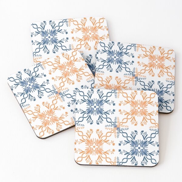 Item preview, Tile pattern in blue and beige hues designed and sold by BosskaDesign.