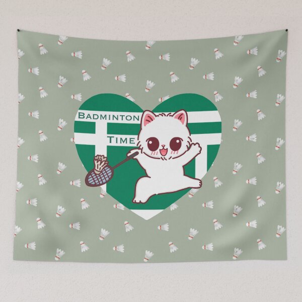 Item preview, Badminton Time with Cutie Cat designed and sold by BGMeYou.