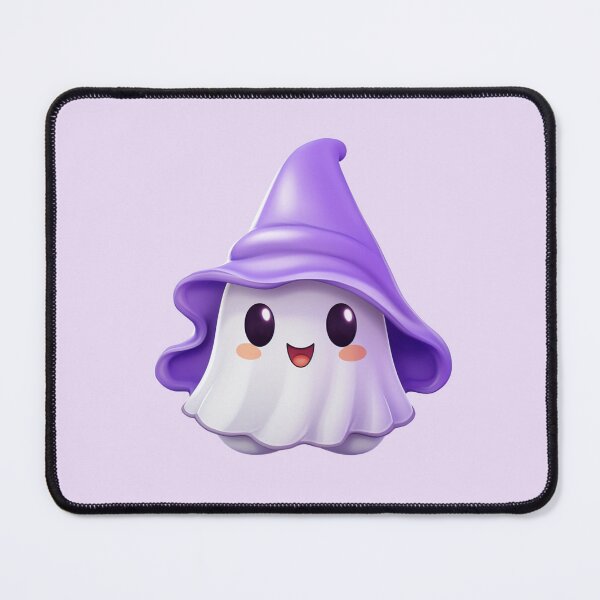 Item preview, Kawaii Halloween Ghost in Purple Witch Hat designed and sold by KawaiiArtStyle.