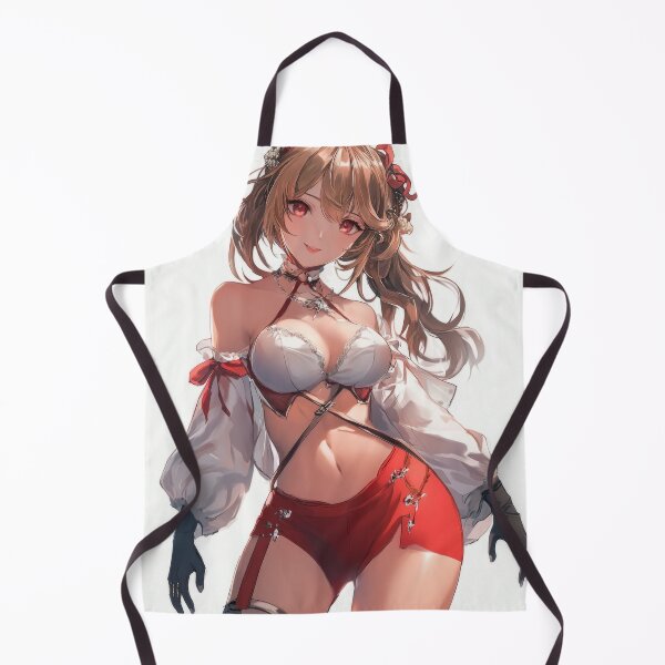 Item preview, Elegant character in bright red outfit with intricate details posing confidently against a white background. designed and sold by Jerhus.