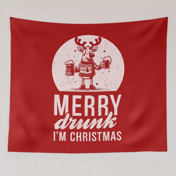 Item preview, Merry Drunk I'm Christmas Funny Christmas Beer Drinking designed and sold by LazyLoungeCo.