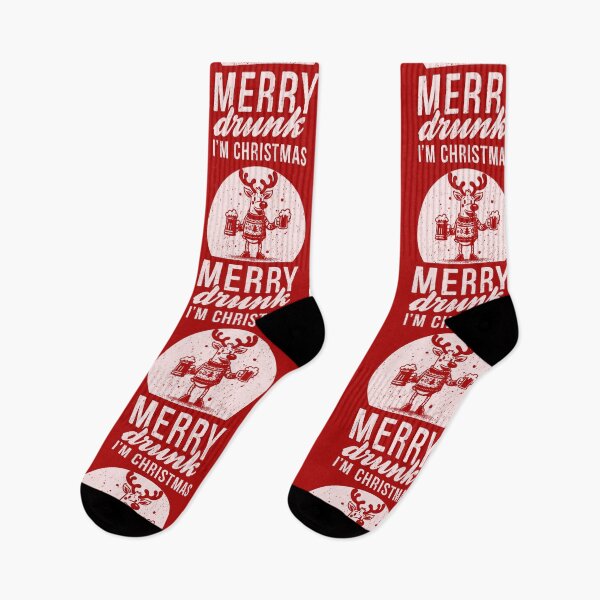 Item preview, Merry Drunk I'm Christmas Funny Christmas Beer Drinking designed and sold by LazyLoungeCo.