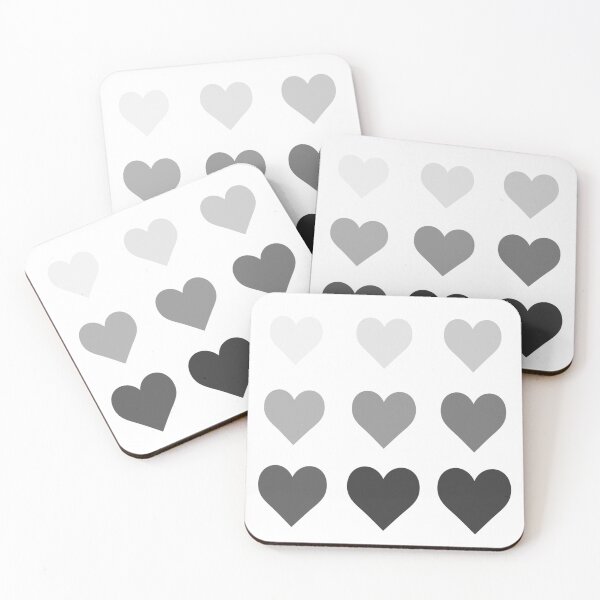 Item preview, Hearts in gradient from white to black designed and sold by Audrey Janvier | AJD.