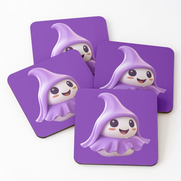 Item preview, Kawaii Halloween Ghost in Purple Witch Hat designed and sold by KawaiiArtStyle.