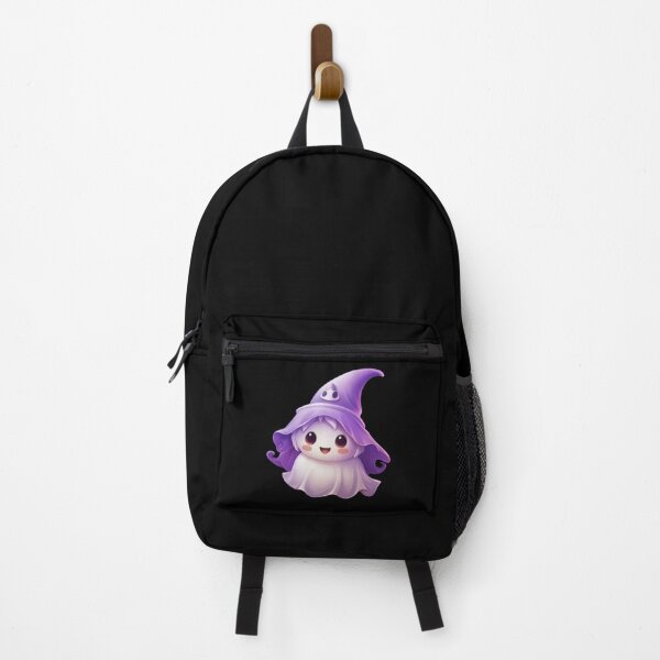 Item preview, Kawaii Halloween Ghost in Purple Witch Hat designed and sold by KawaiiArtStyle.